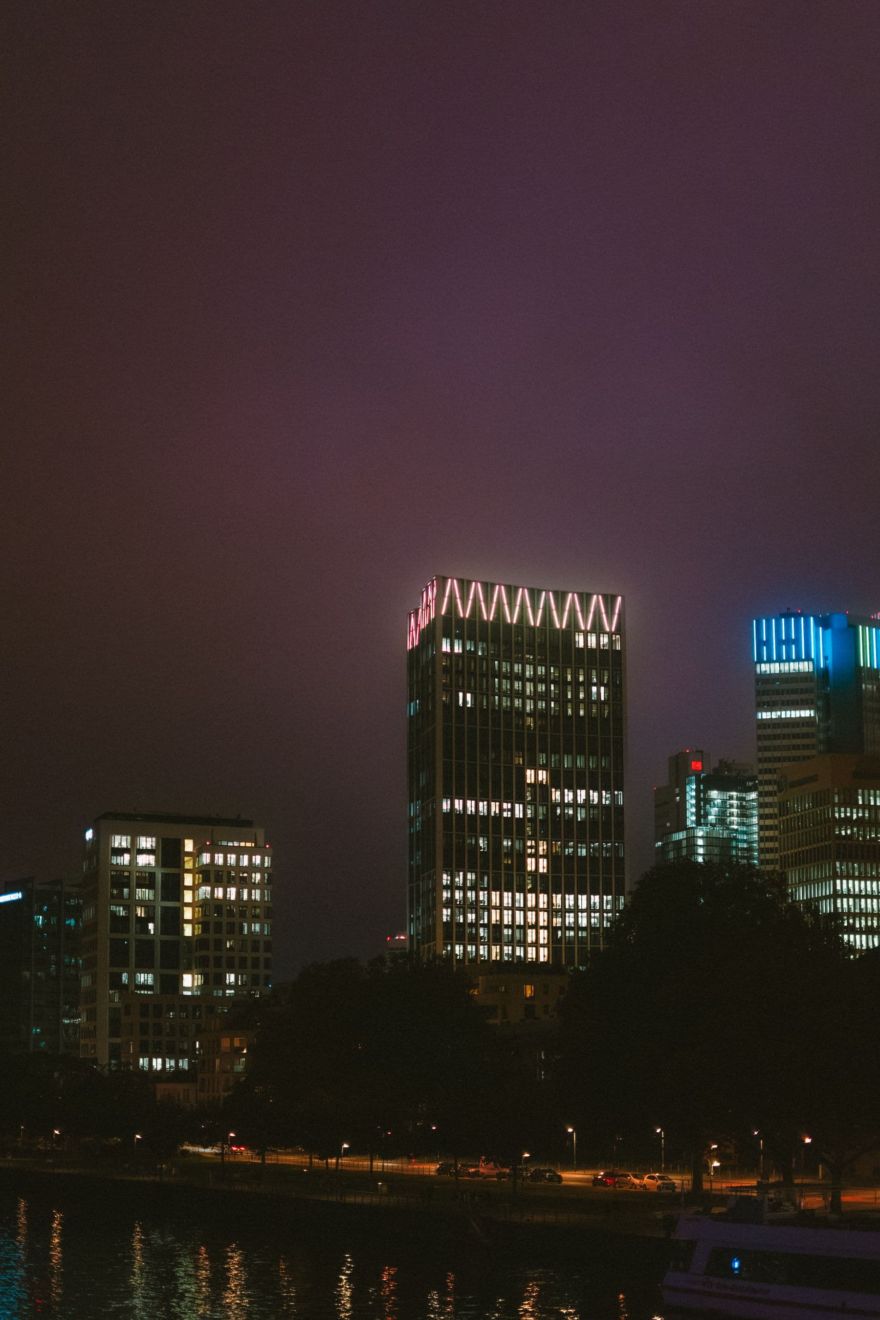Frankfurt skyline at night