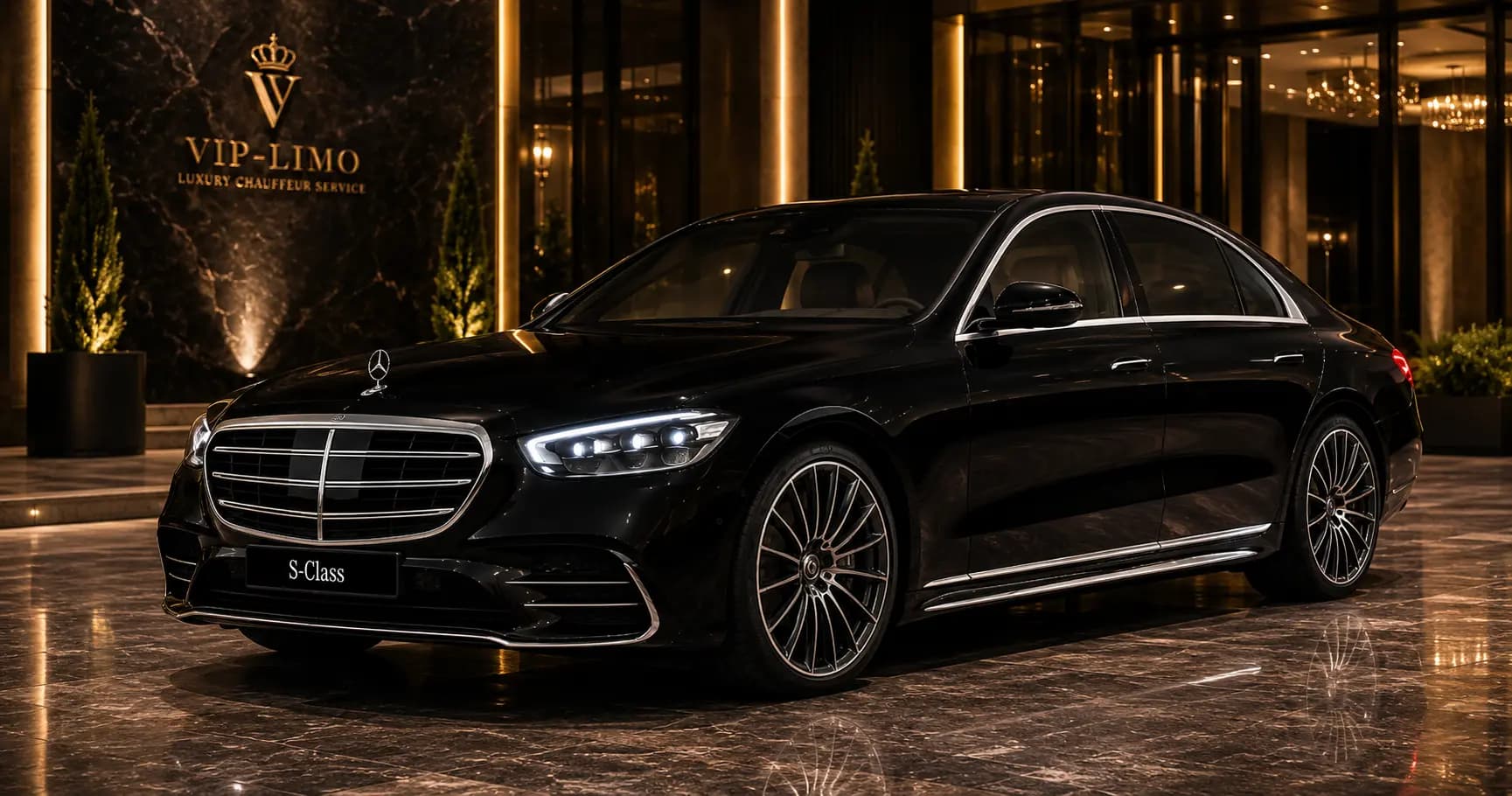 VIP Limo Mercedes-Benz S-Class chauffeur by the hour in Luxembourg